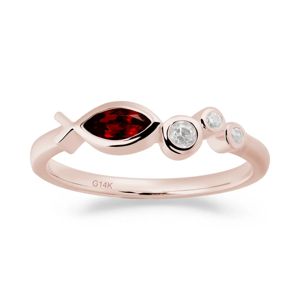 Fish Inspired Garnet Ring - Image 4