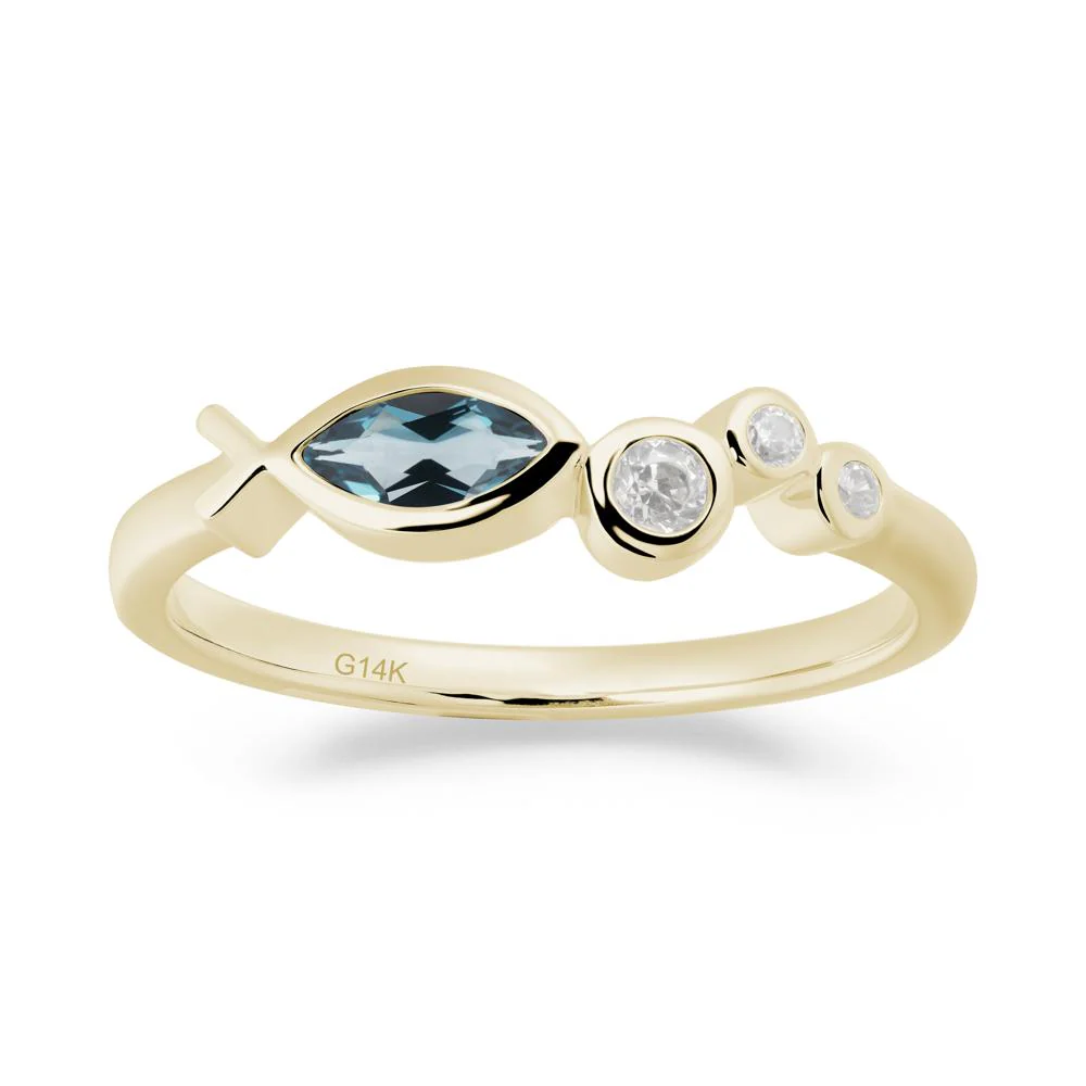 Fish Inspired London Blue Topaz Ring