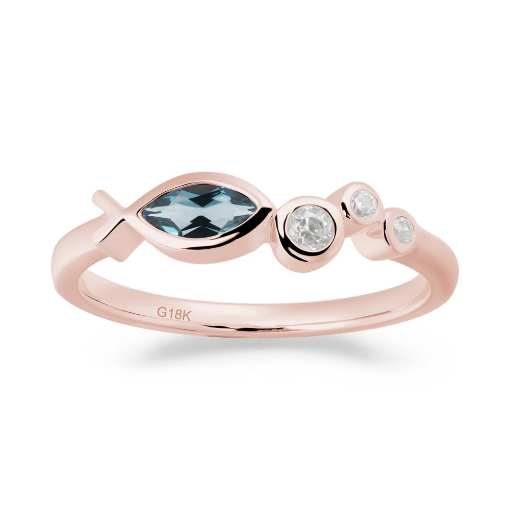 Fish Inspired London Blue Topaz Ring - Image 2