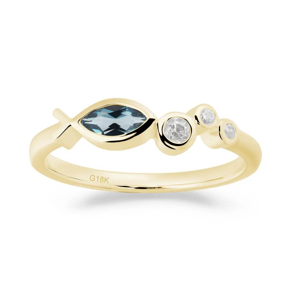 Fish Inspired London Blue Topaz Ring - Image 3