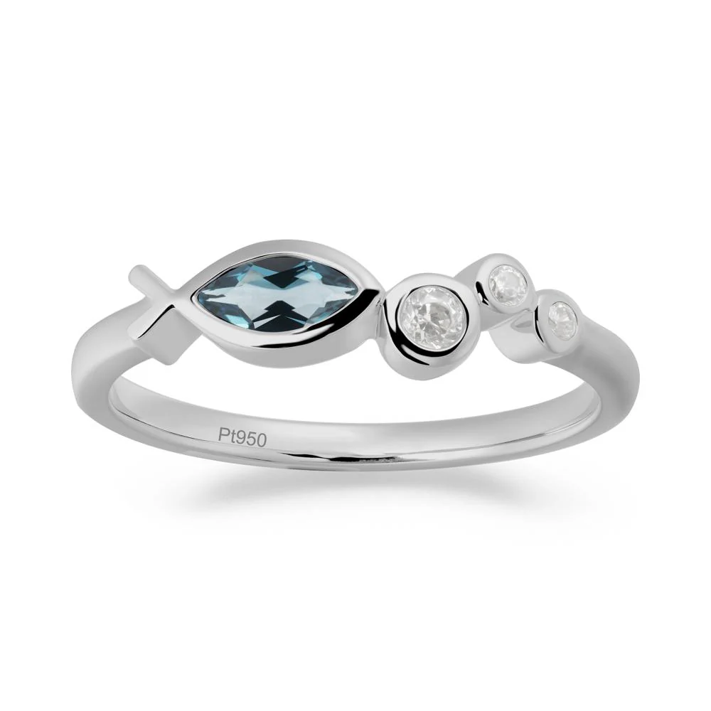 Fish Inspired London Blue Topaz Ring - Image 5