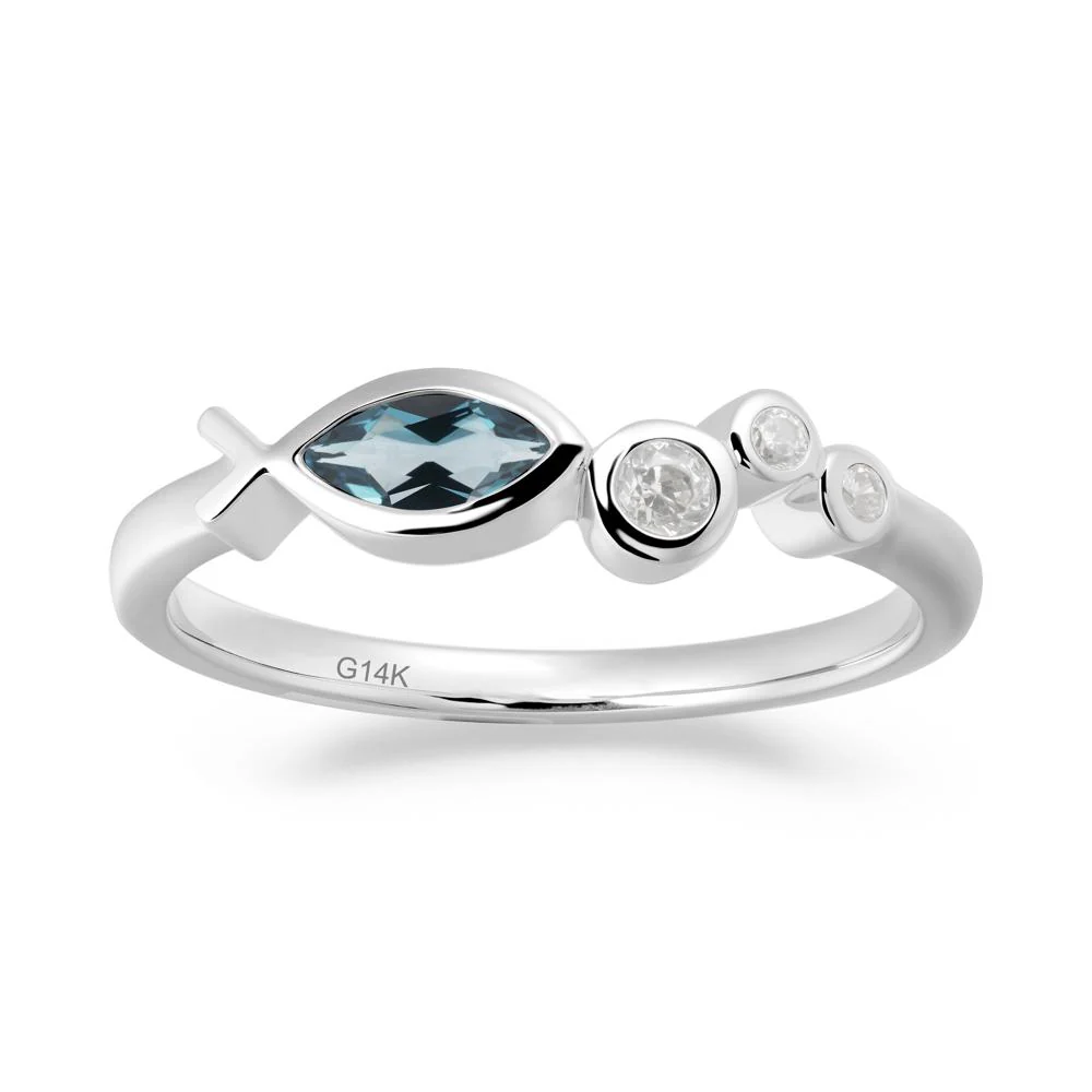 Fish Inspired London Blue Topaz Ring - Image 6