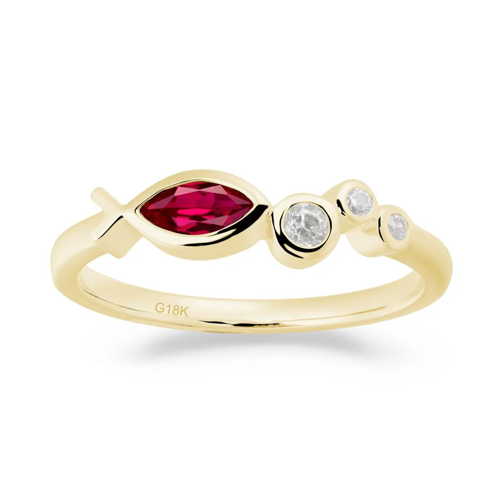 Fish Inspired Ruby Ring - Image 2