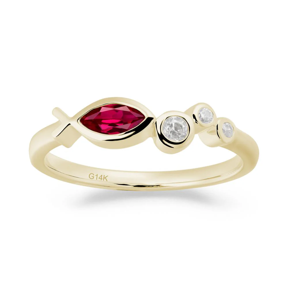 Fish Inspired Ruby Ring - Image 3
