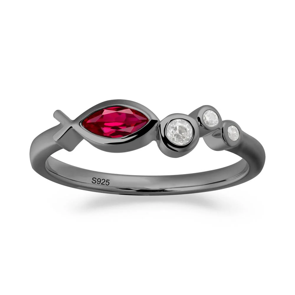 Fish Inspired Ruby Ring - Image 8