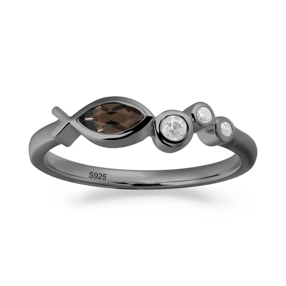 Fish Inspired Smoky Quartz Ring - Image 7
