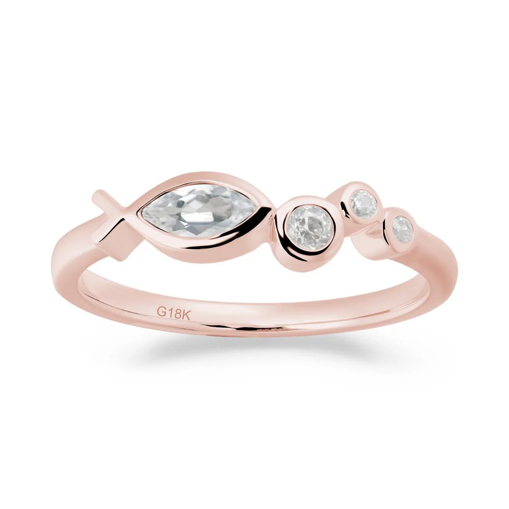 Fish Inspired White Topaz Ring - Image 4