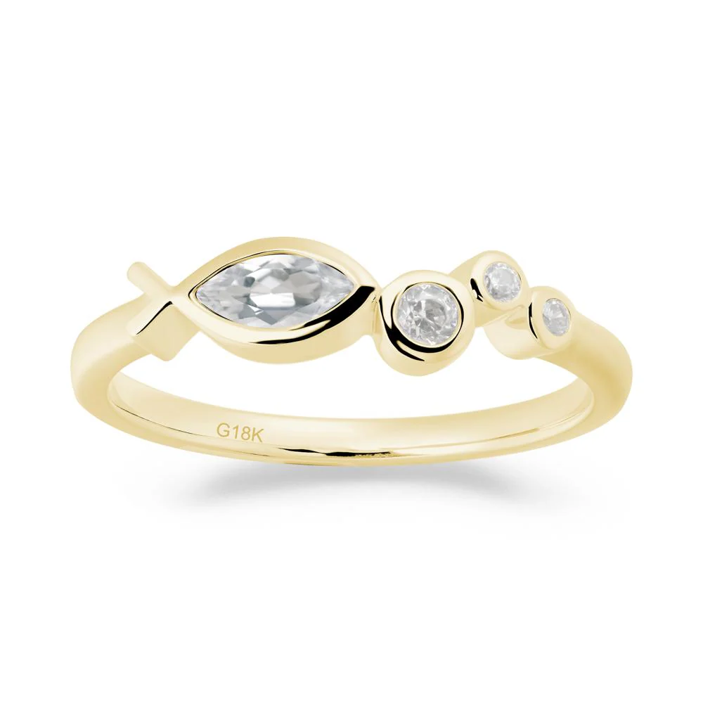 Fish Inspired White Topaz Ring - Image 6
