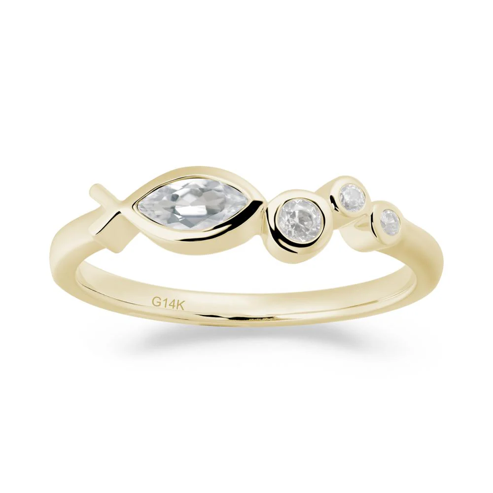 Fish Inspired White Topaz Ring - Image 9