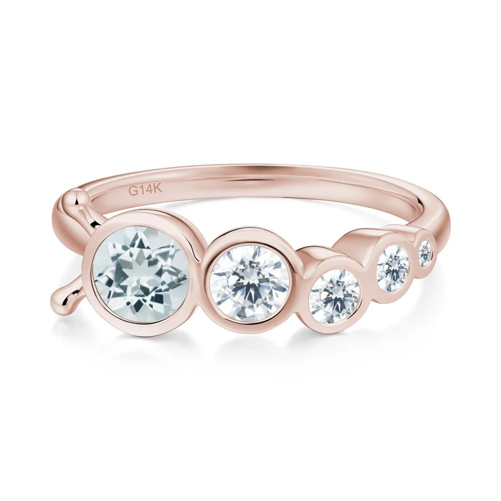 Five-Stone Graduated Bezel Aquamarine Ring