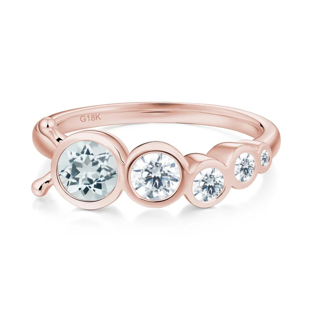Five-Stone Graduated Bezel Aquamarine Ring - Image 2