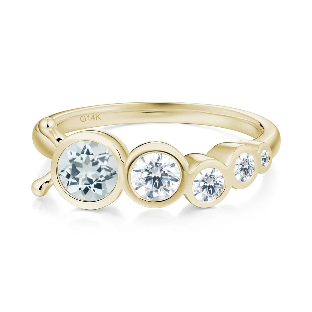 Five-Stone Graduated Bezel Aquamarine Ring - Image 3