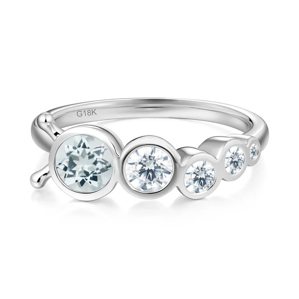 Five-Stone Graduated Bezel Aquamarine Ring - Image 4