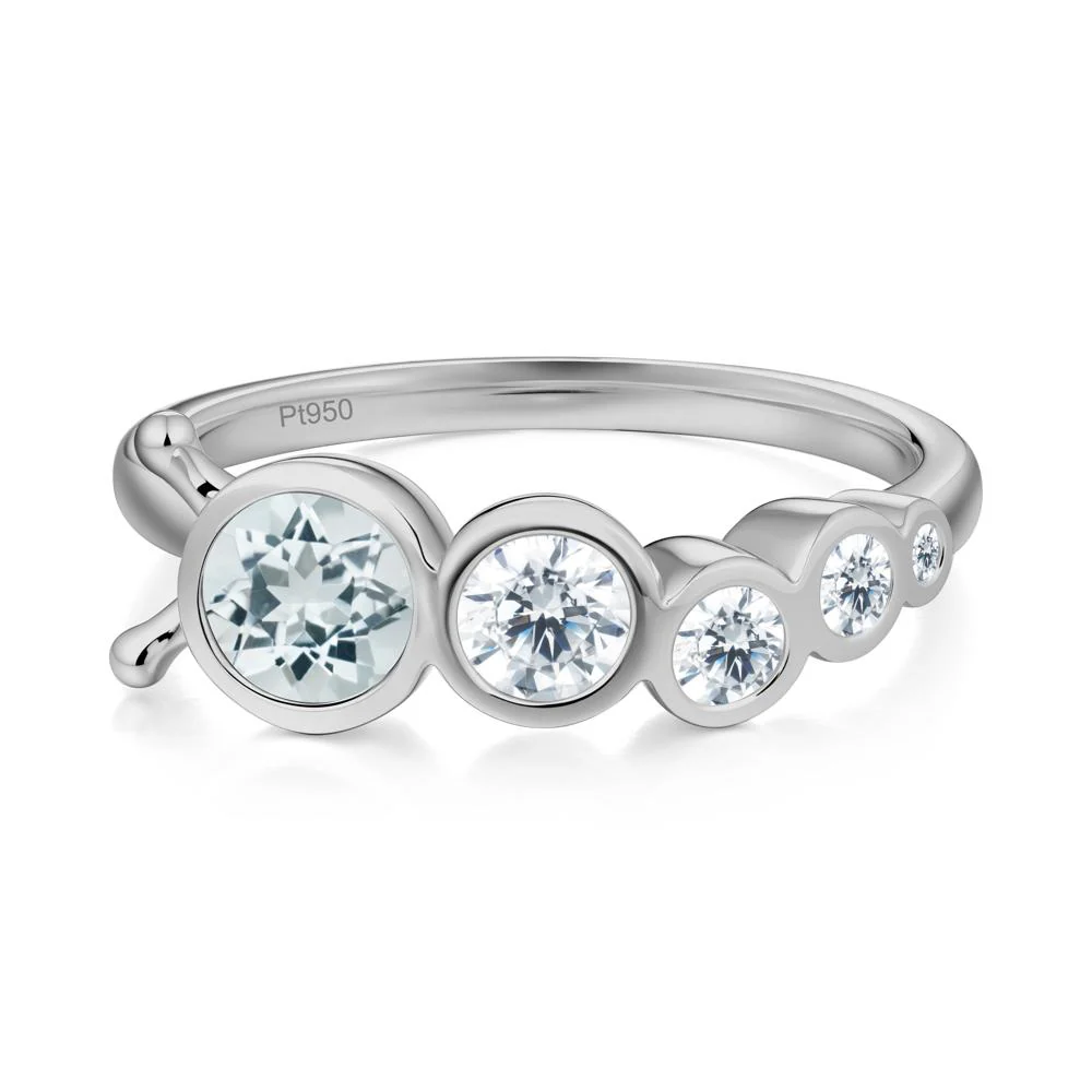Five-Stone Graduated Bezel Aquamarine Ring - Image 9