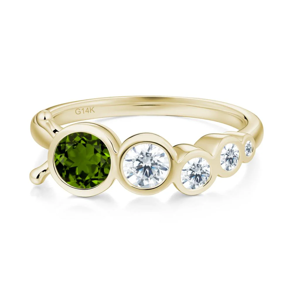 Five-Stone Graduated Bezel Diopside Ring