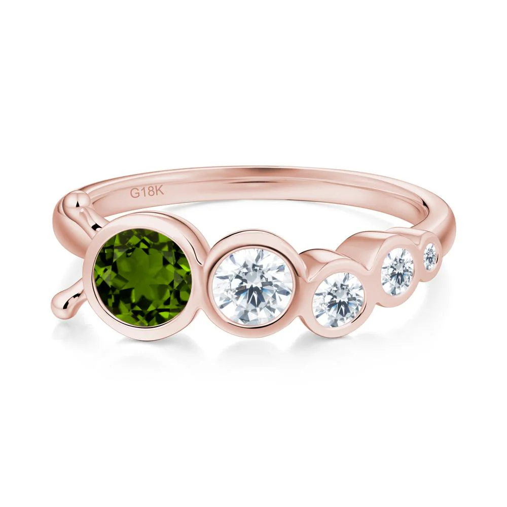 Five-Stone Graduated Bezel Diopside Ring - Image 6