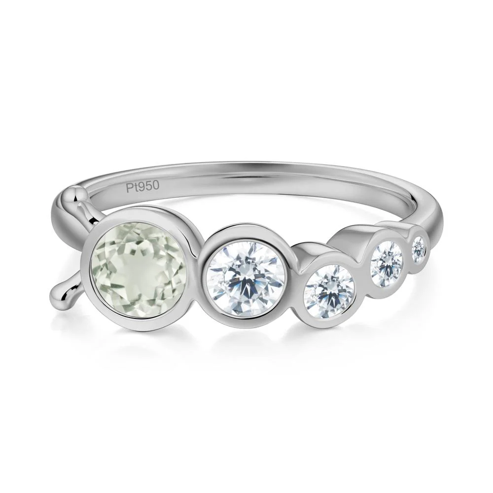 Five-Stone Graduated Bezel Green Amethyst Ring - Image 2