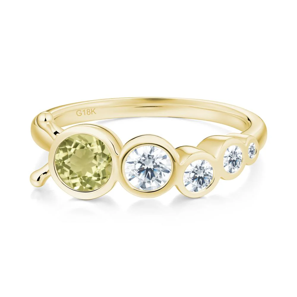 Five-Stone Graduated Bezel Lemon Quartz Ring - Image 3