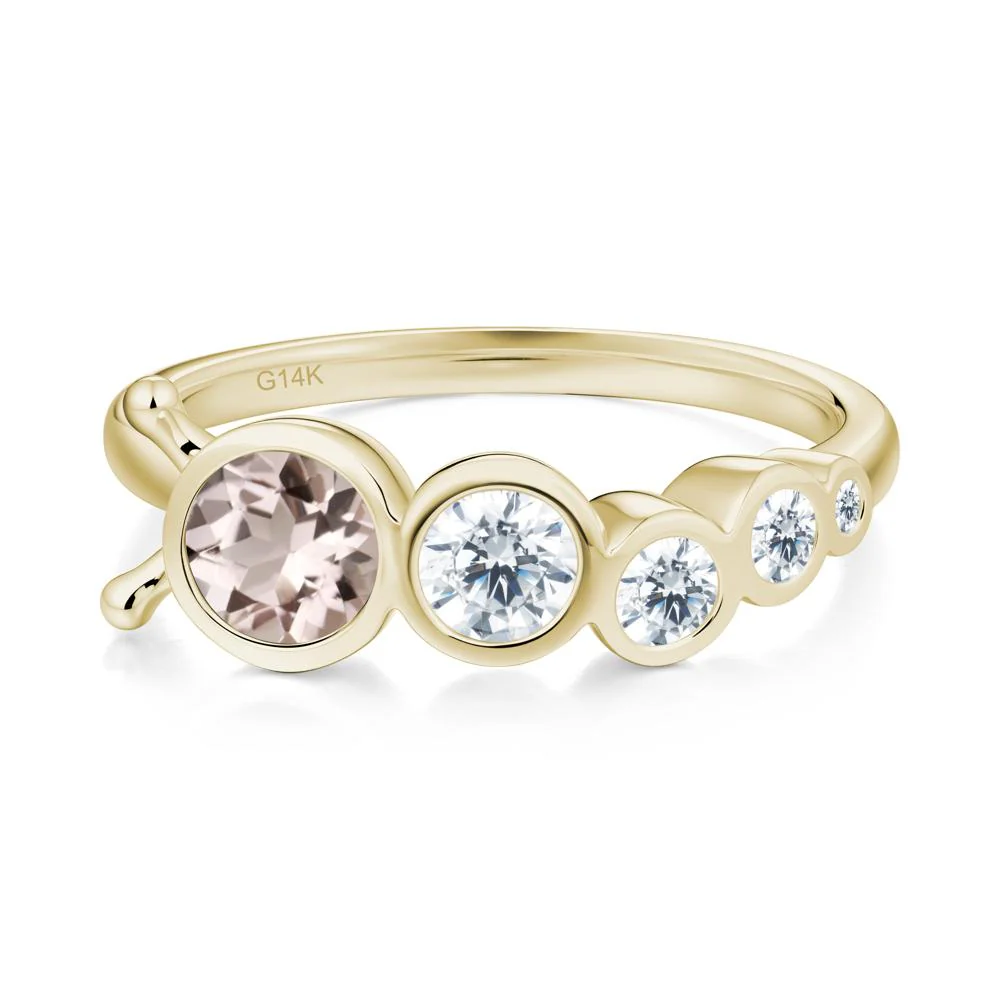 Five-Stone Graduated Bezel Morganite Ring - Image 3