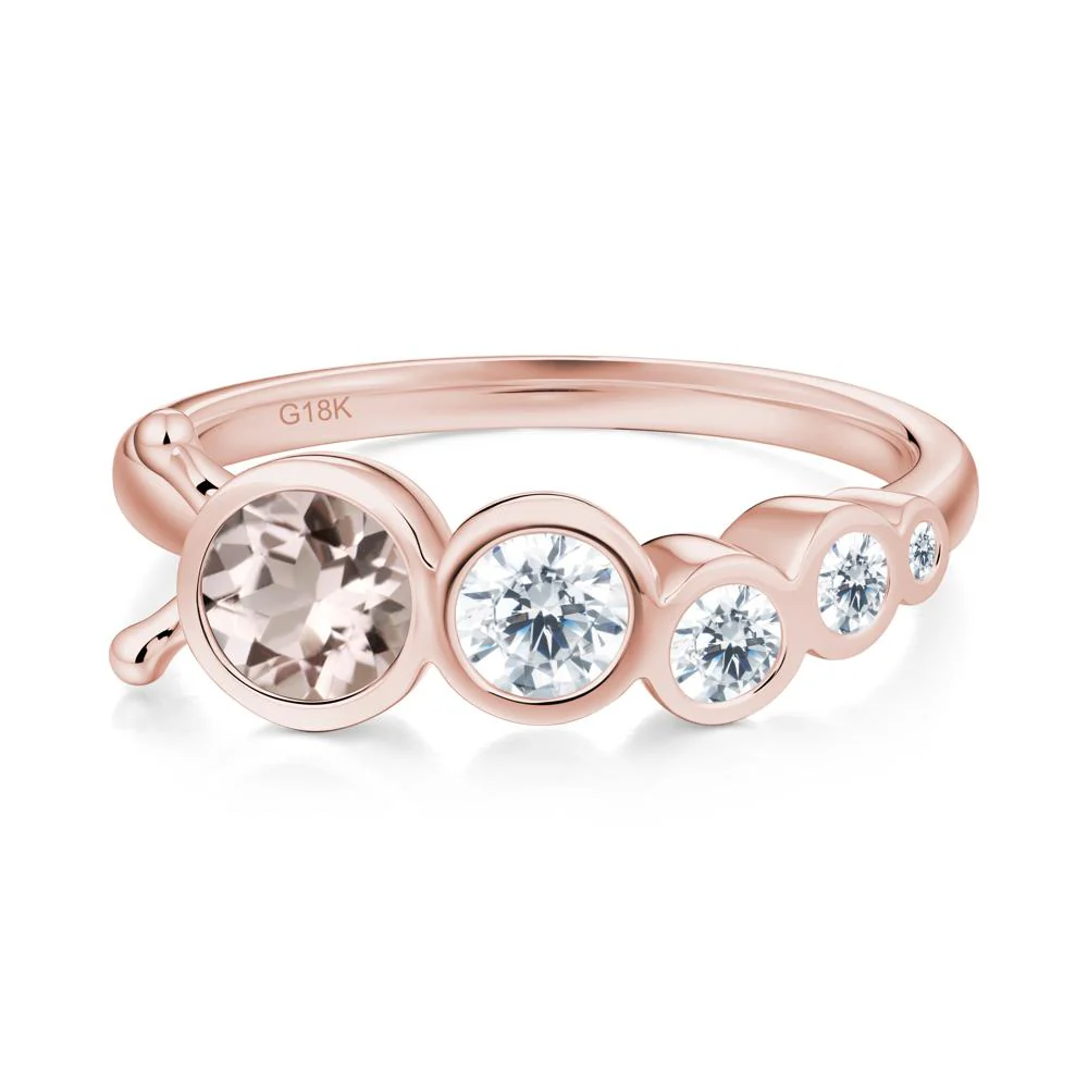 Five-Stone Graduated Bezel Morganite Ring - Image 4