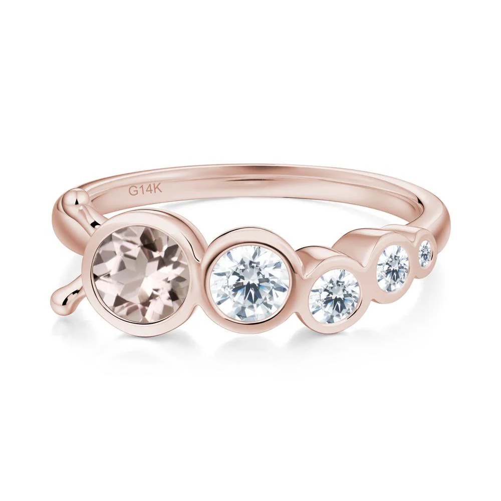Five-Stone Graduated Bezel Morganite Ring - Image 5