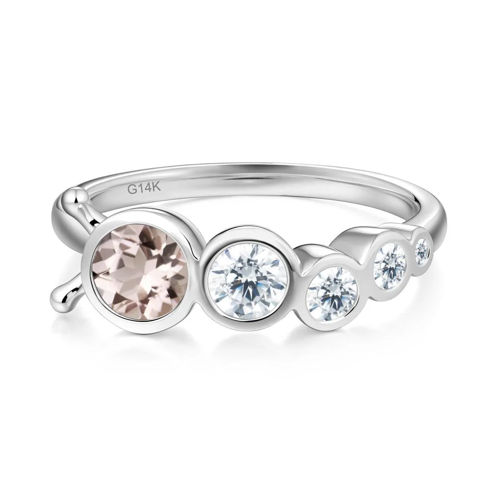 Five-Stone Graduated Bezel Morganite Ring - Image 7
