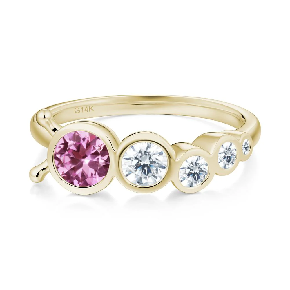 Five-Stone Graduated Bezel Pink Sapphire Ring - Image 2