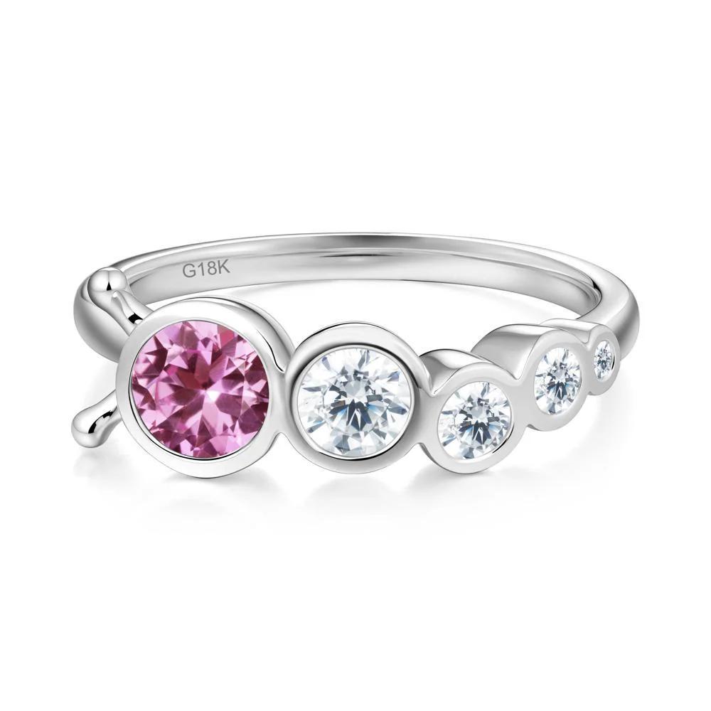 Five-Stone Graduated Bezel Pink Sapphire Ring - Image 5