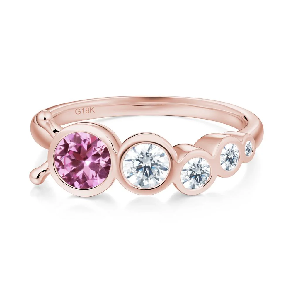 Five-Stone Graduated Bezel Pink Sapphire Ring - Image 7