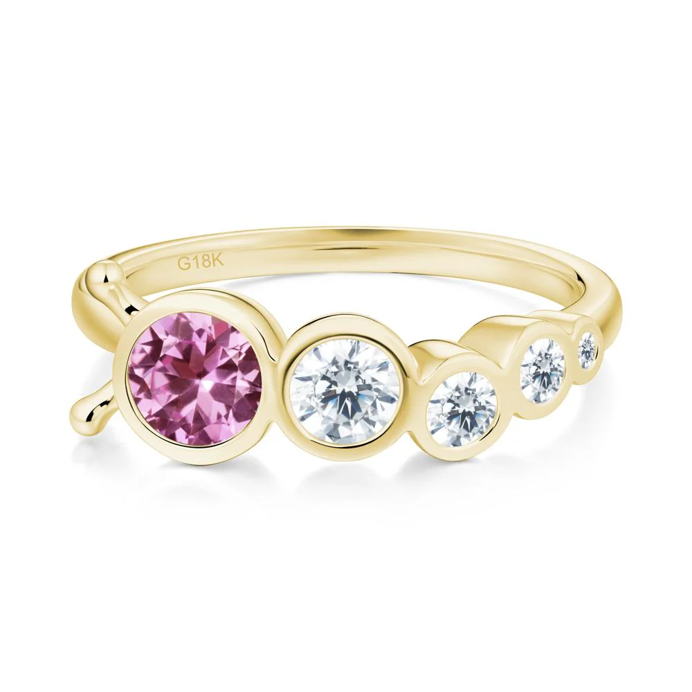 Five-Stone Graduated Bezel Pink Sapphire Ring - Image 9
