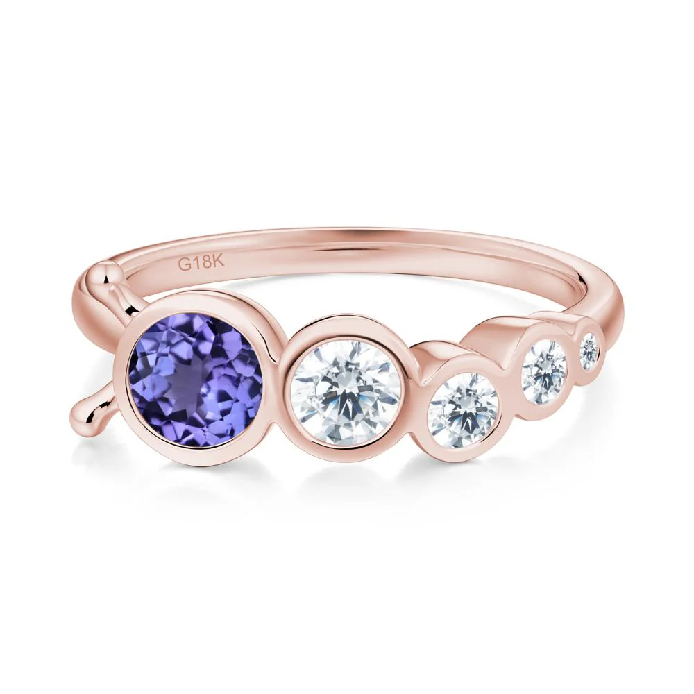 Five-Stone Graduated Bezel Tanzanite Ring - Image 5