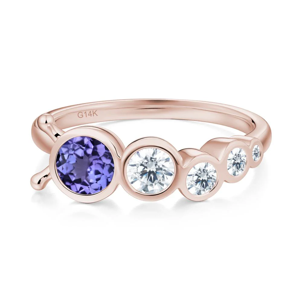 Five-Stone Graduated Bezel Tanzanite Ring - Image 7