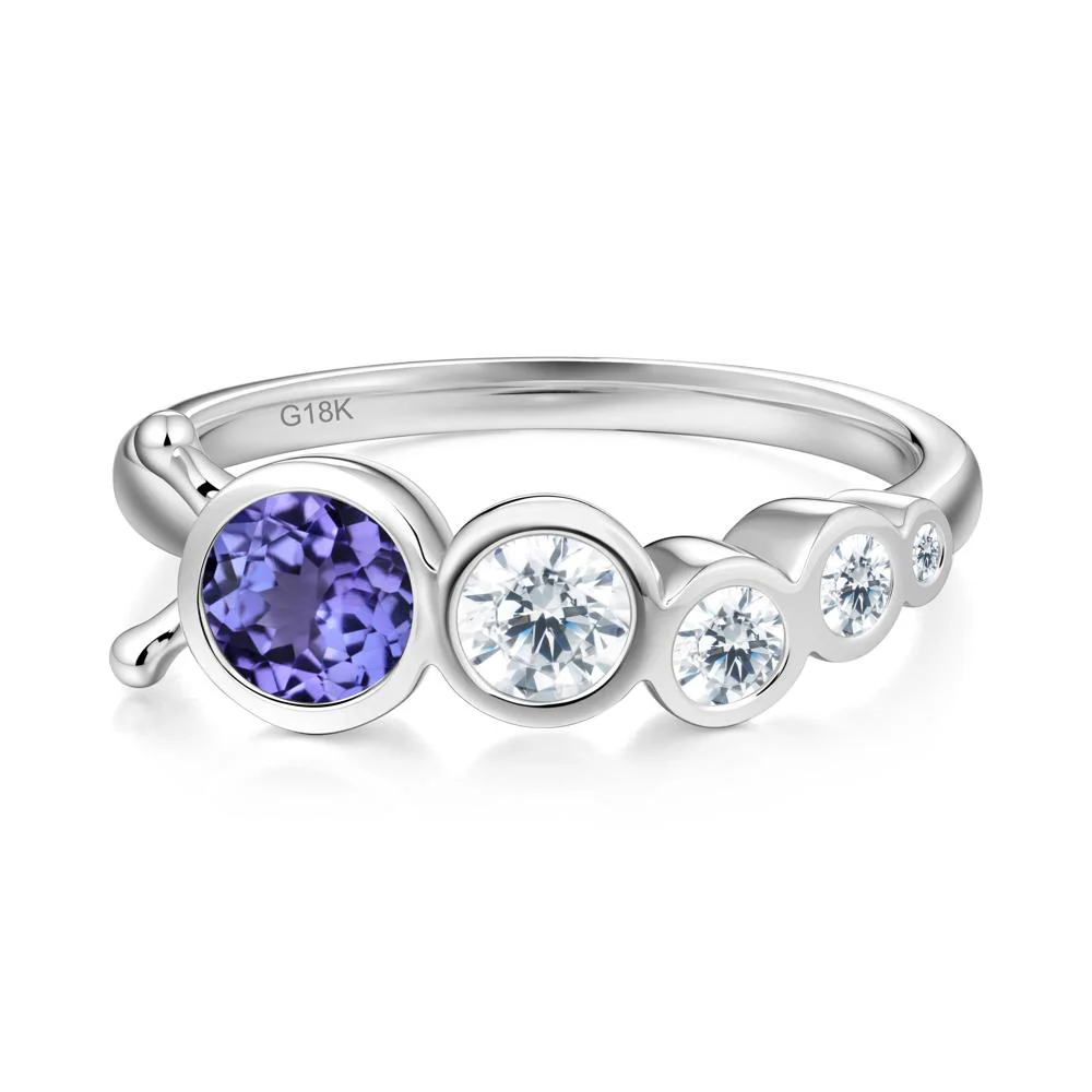 Five-Stone Graduated Bezel Tanzanite Ring - Image 8