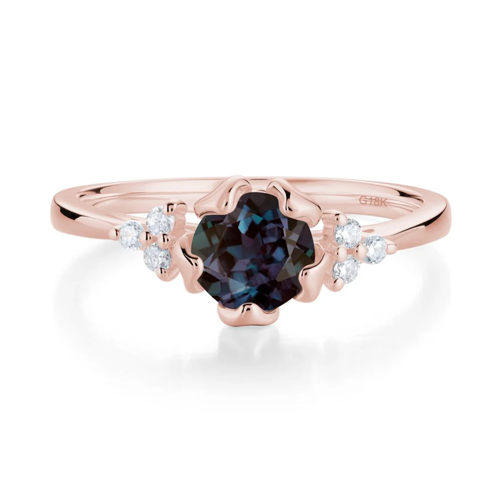 Floral Alexandrite Cluster Ring - Image 2