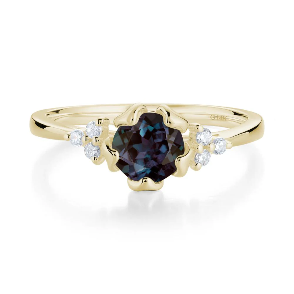 Floral Alexandrite Cluster Ring - Image 4