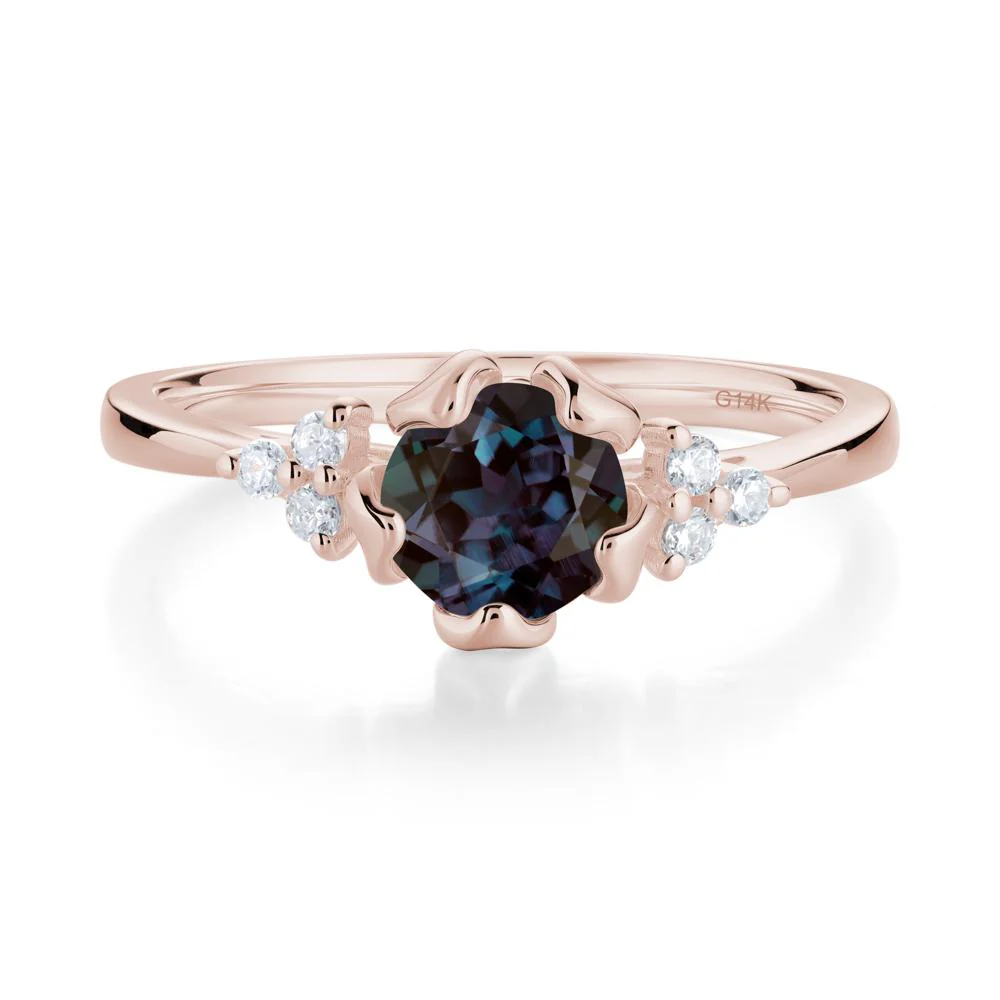 Floral Alexandrite Cluster Ring - Image 6