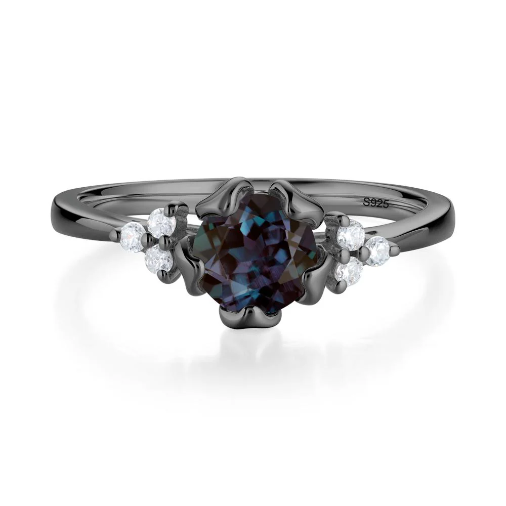 Floral Alexandrite Cluster Ring - Image 7