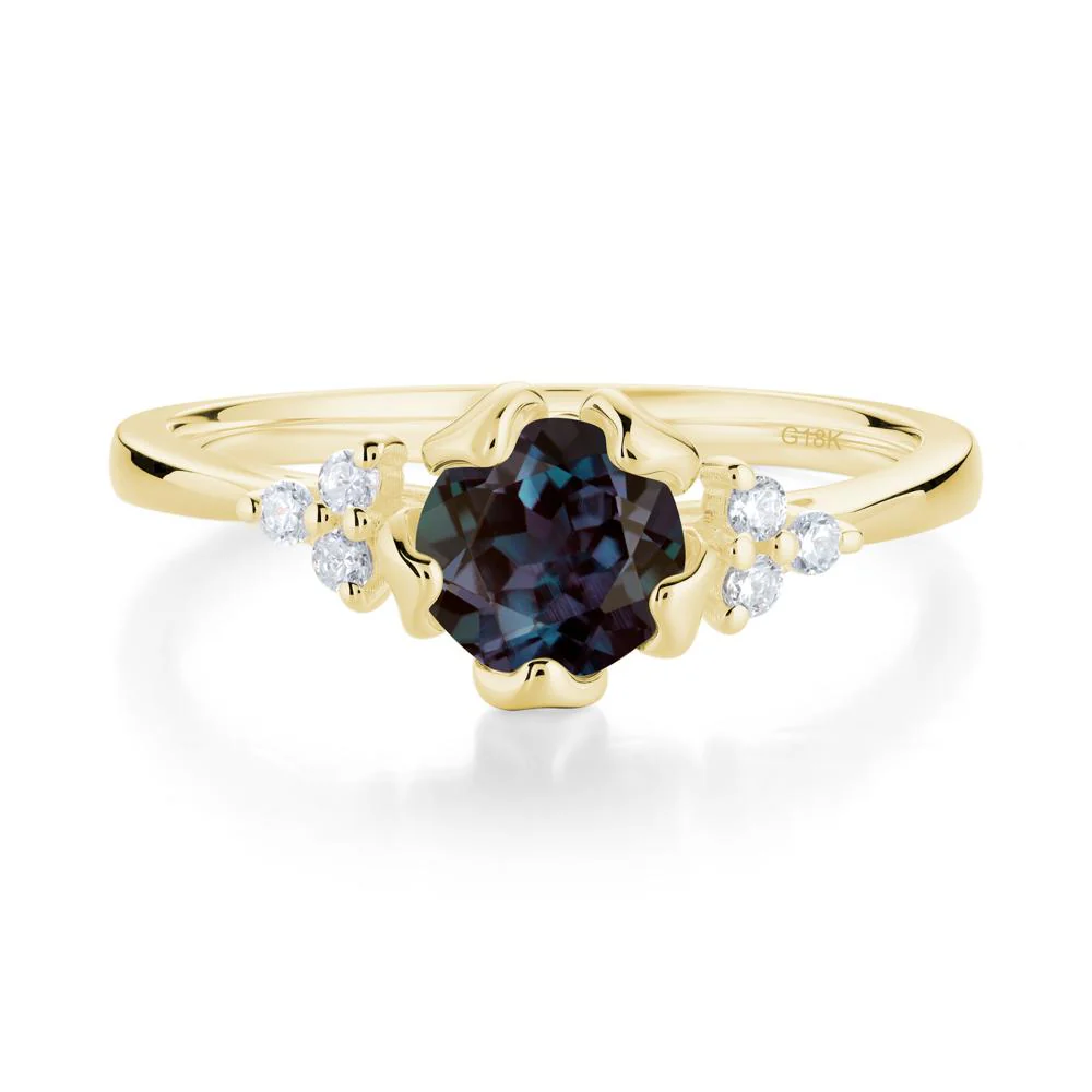 Floral Alexandrite Cluster Ring - Image 8