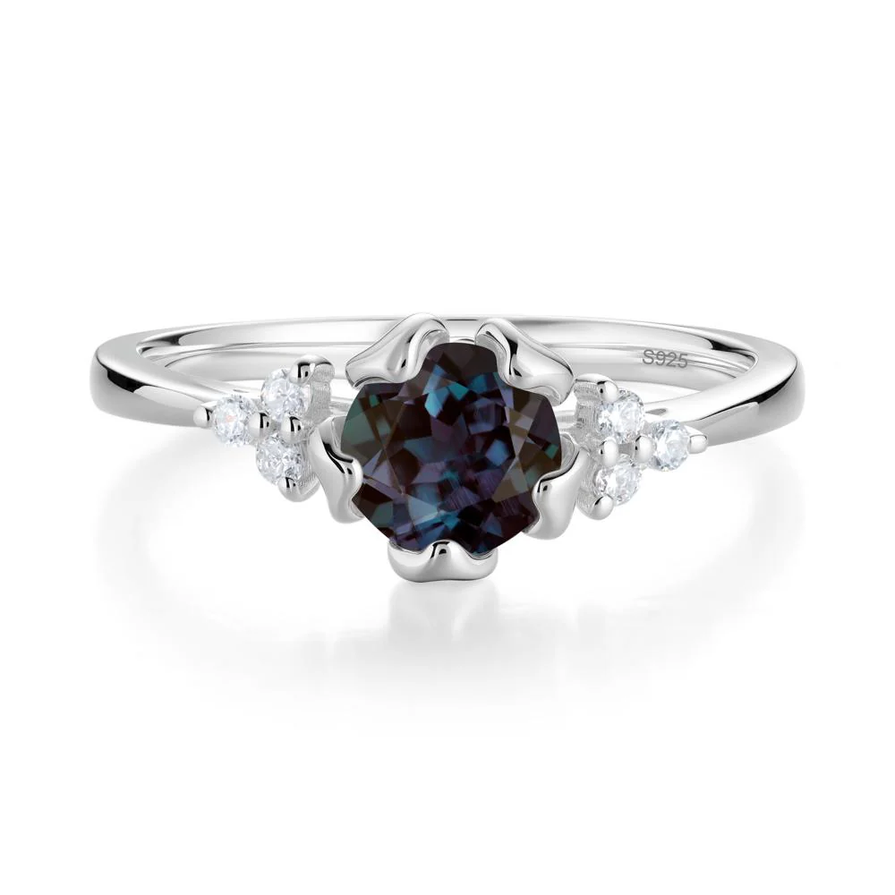 Floral Alexandrite Cluster Ring - Image 9