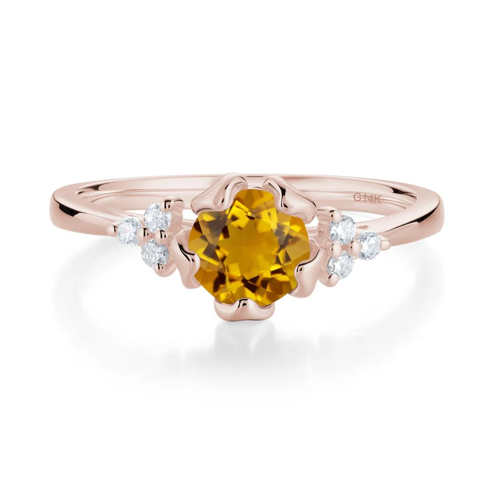 Floral Citrine Cluster Ring - Image 2