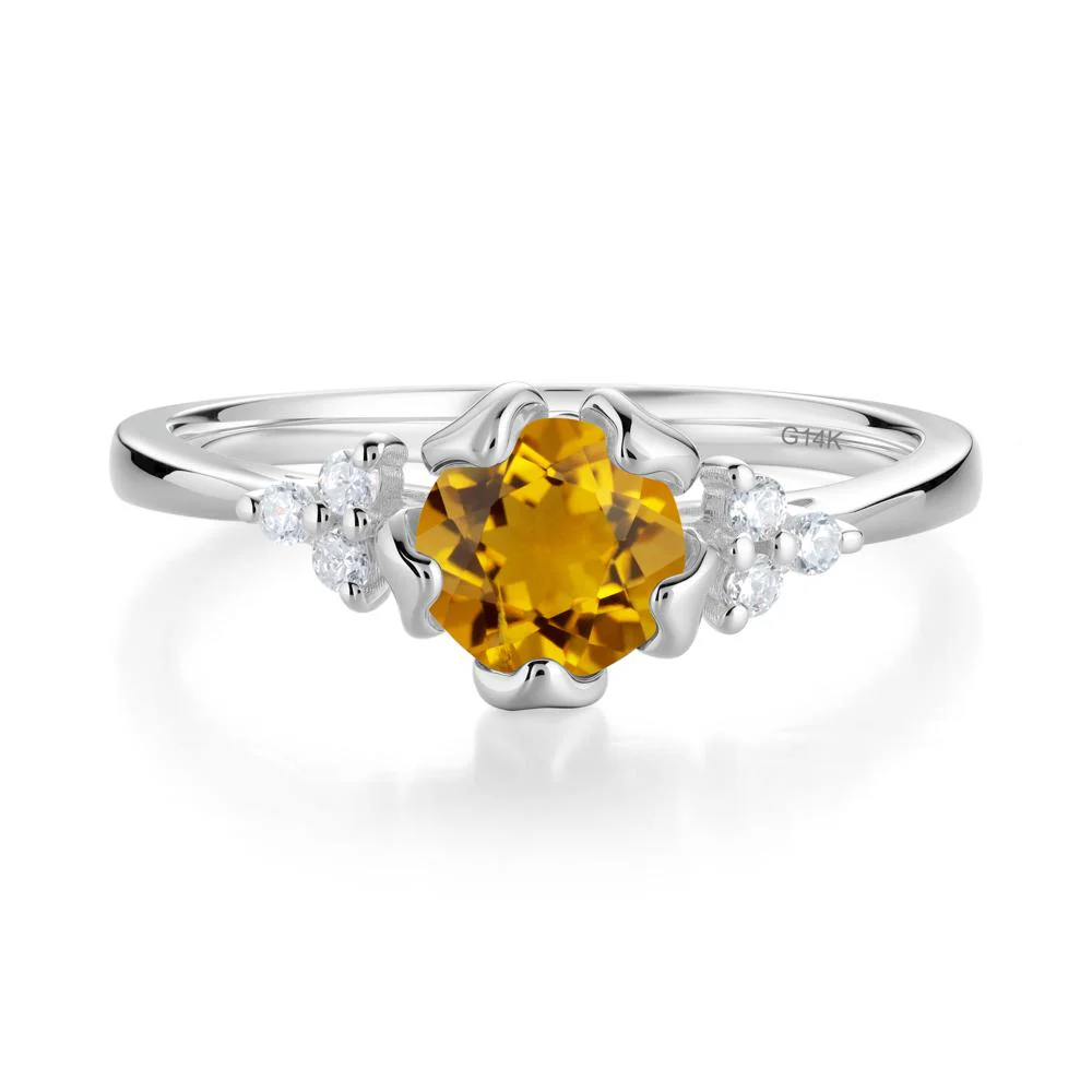 Floral Citrine Cluster Ring - Image 7