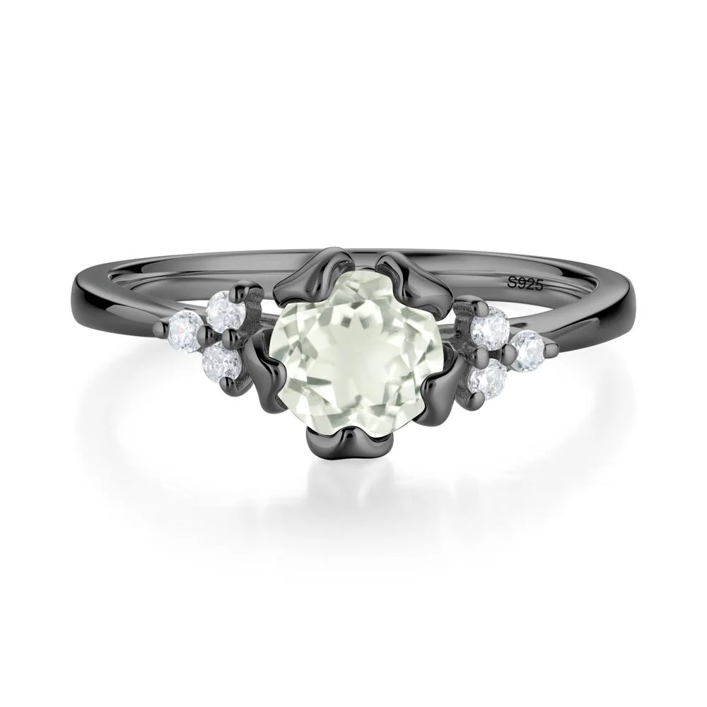 Floral Green Amethyst Cluster Ring