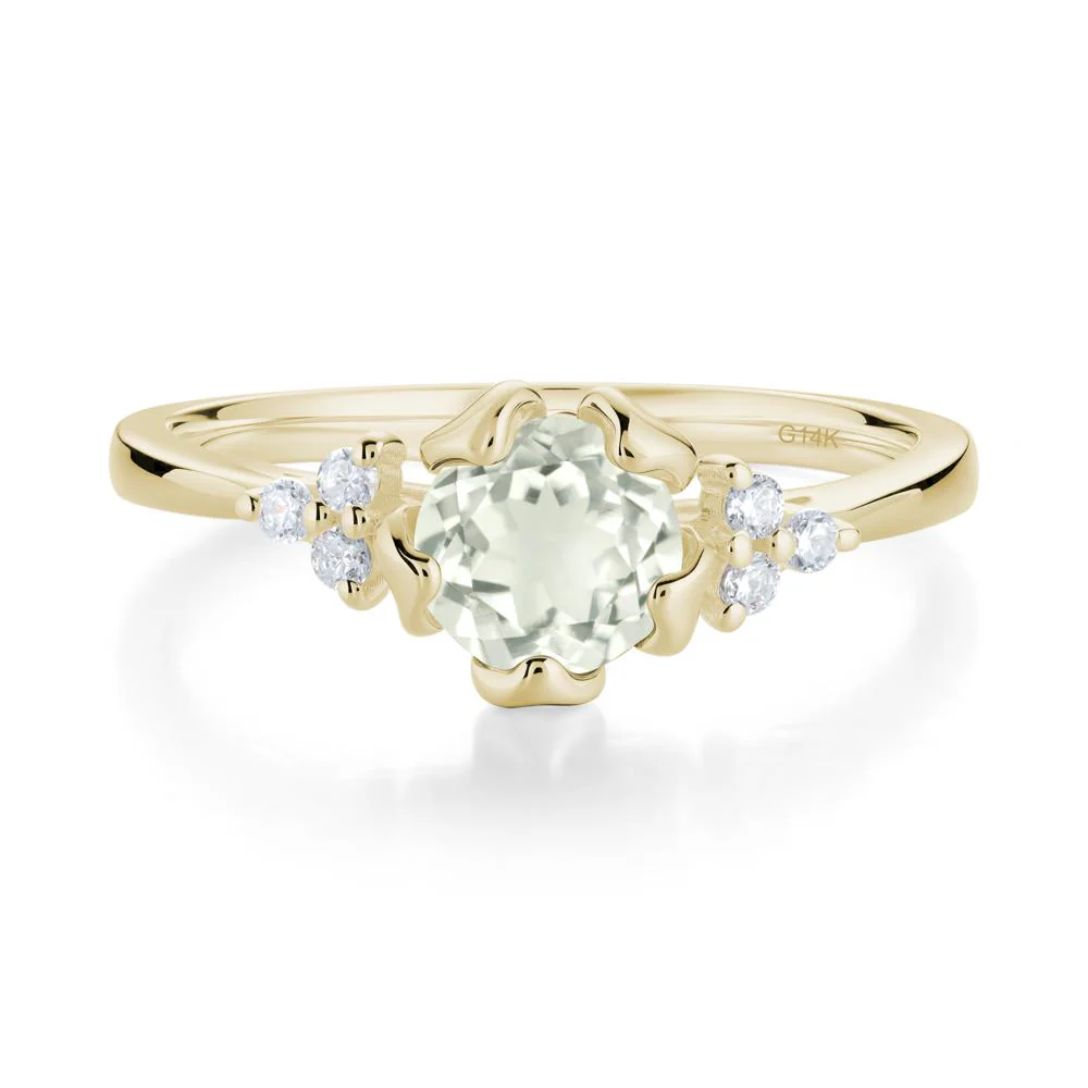 Floral Green Amethyst Cluster Ring - Image 2