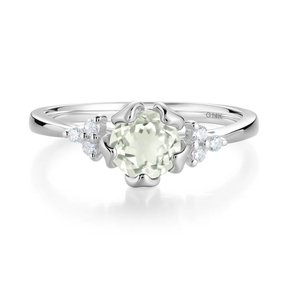 Floral Green Amethyst Cluster Ring - Image 5