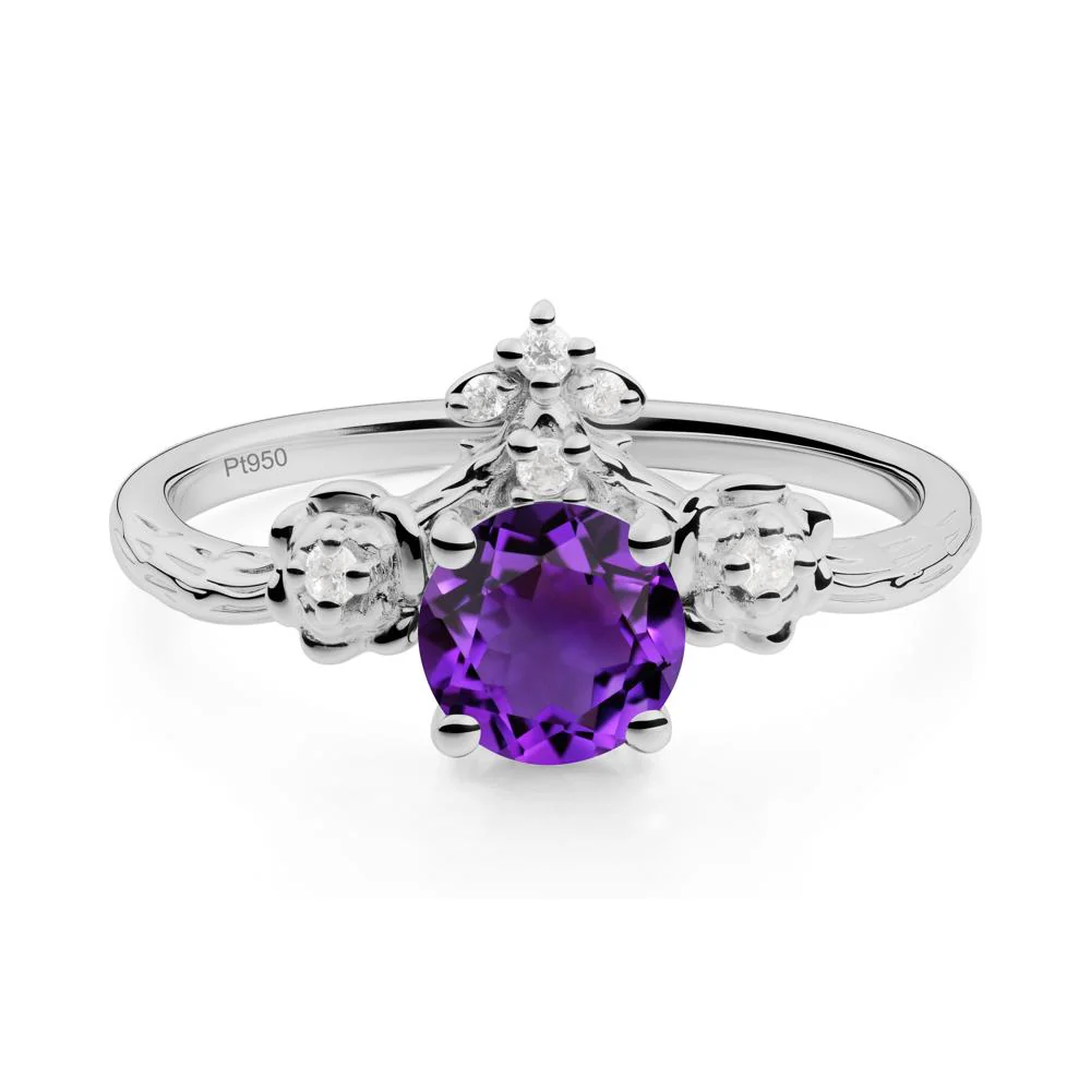 Floral Inspired Amethyst Statement Ring