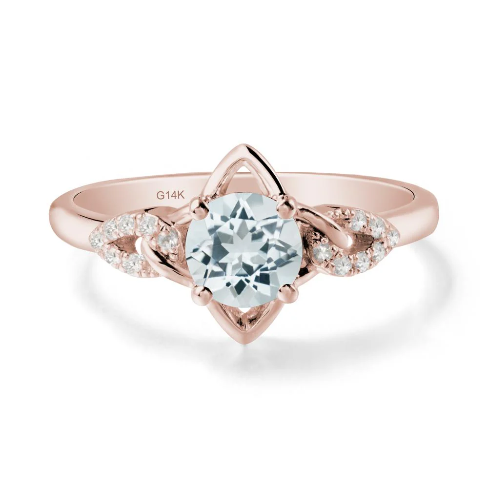 Round Aquamarine Ring with Celtic Knot - Image 2