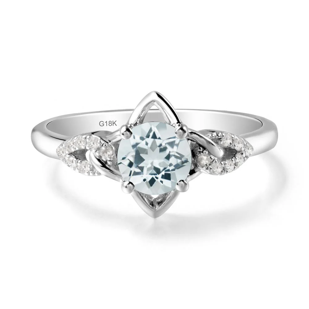 Round Aquamarine Ring with Celtic Knot - Image 6