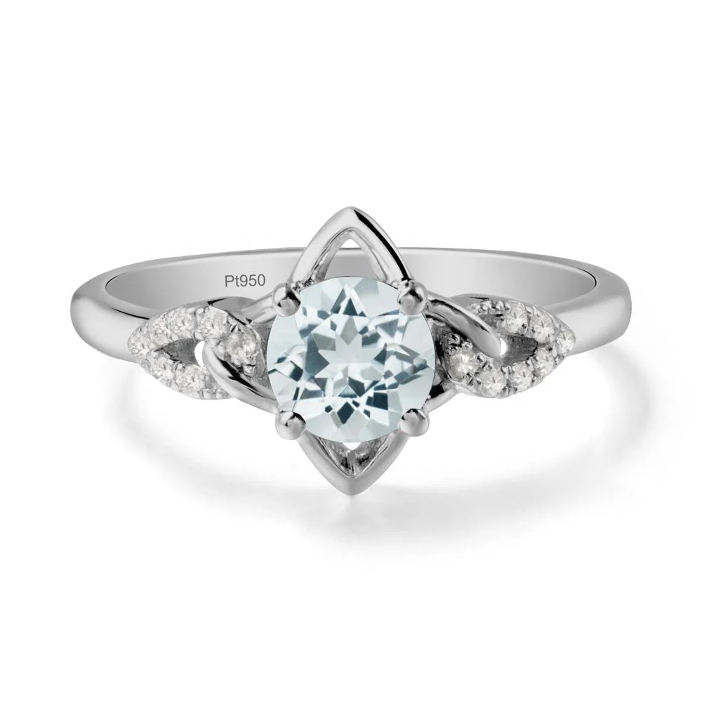 Round Aquamarine Ring with Celtic Knot - Image 8