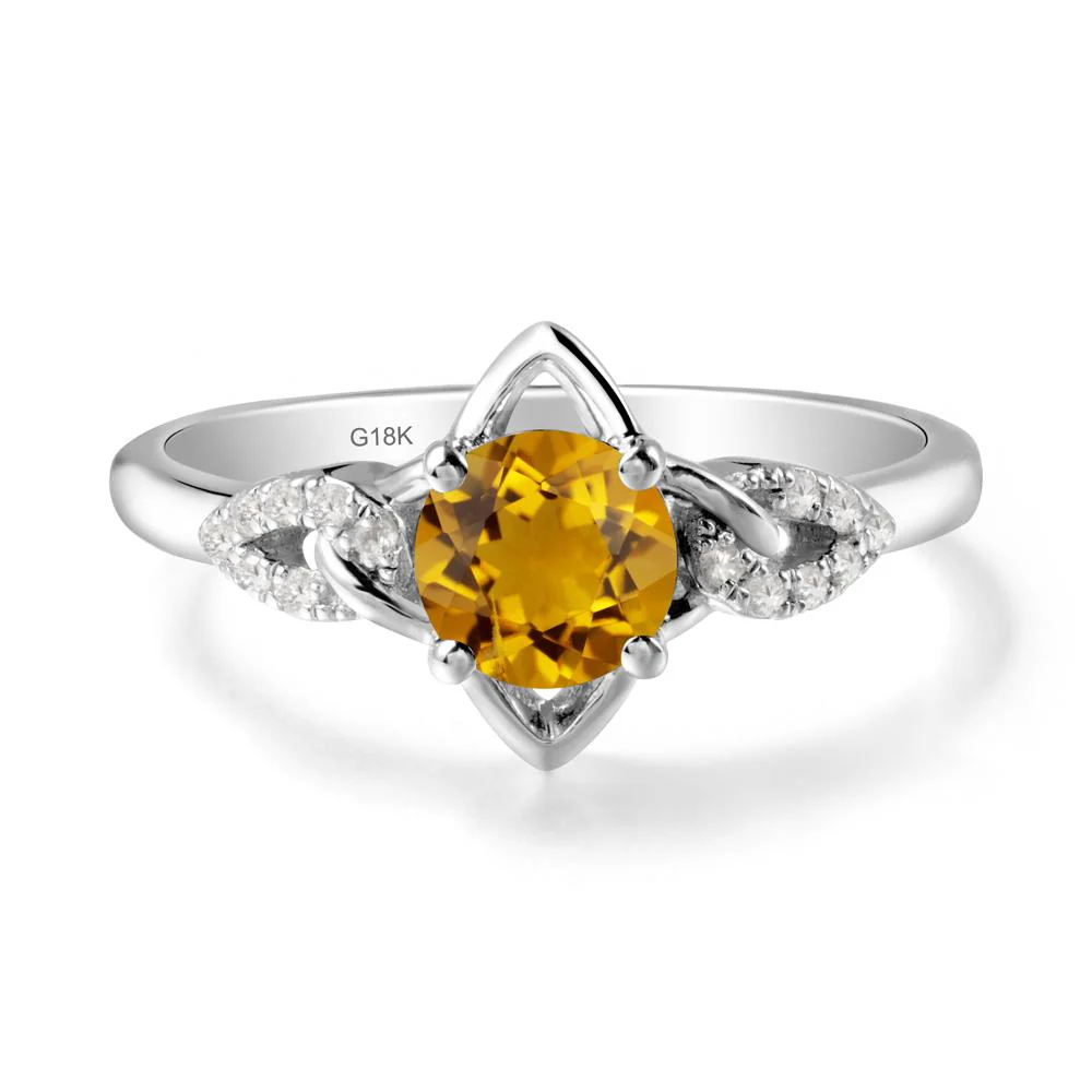 Floral Inspired Citrine Ring with Leaves - Image 5