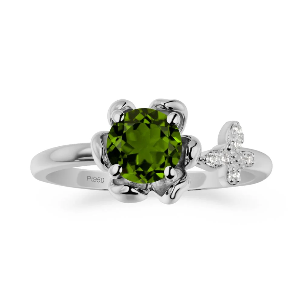 Floral Inspired Diopside Ring with Butterfly - Image 8